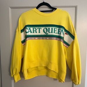 Judith March Yellow and Green Crew Neck Sweater
